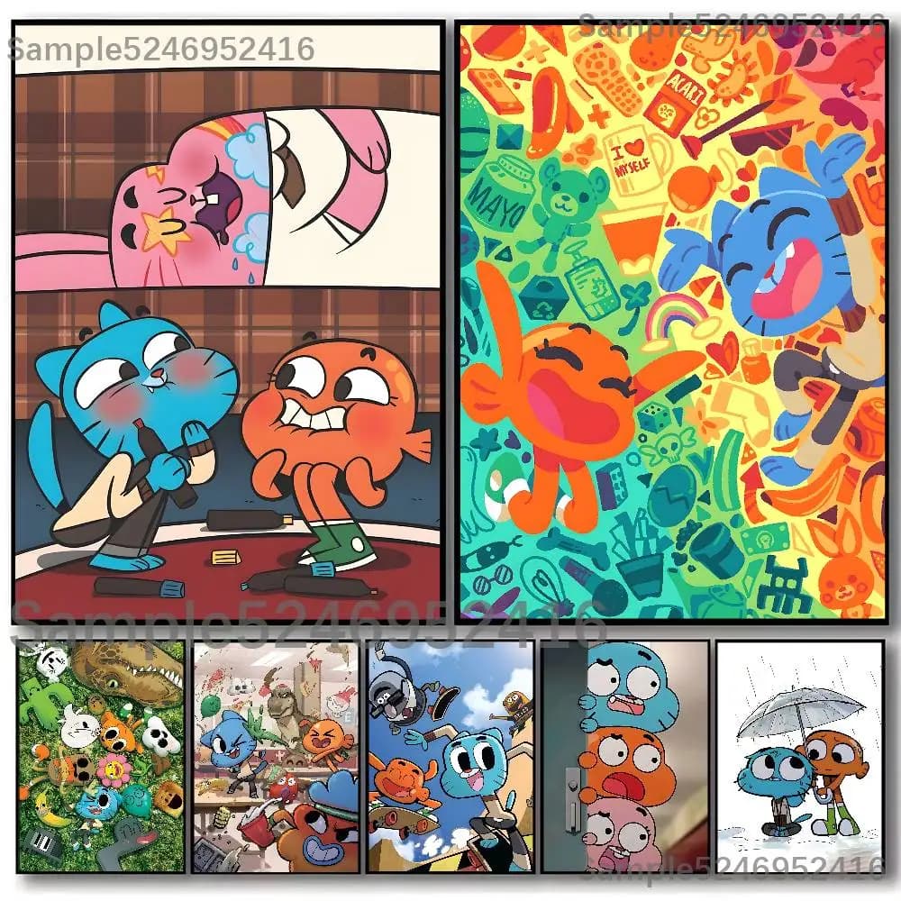 A-Amazing World of Gumball Poster For Wall Prints for Living Room Bedroom Office Home Decoration Gift