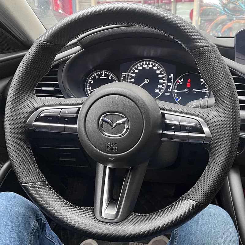Diy Customized Car Steering Wheel Cover for Mazda 3 Axela CX-30 CX30 2020-2024 CX-50 CX50 Microfiber Leather Braid Accessories