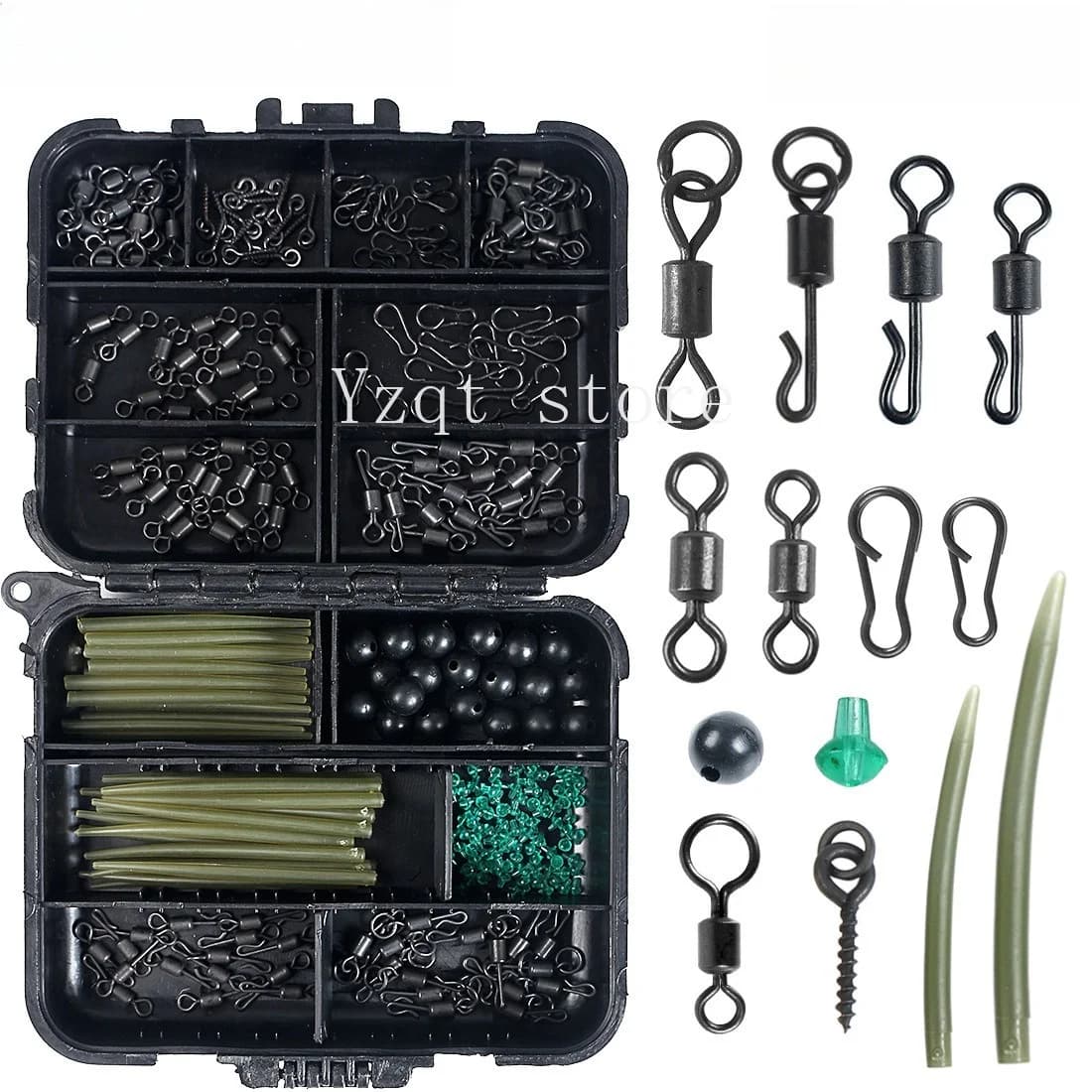 Cross-border 300 pieces European fishing library European carp fishing accessories set hose bean stop swivel fishing gear