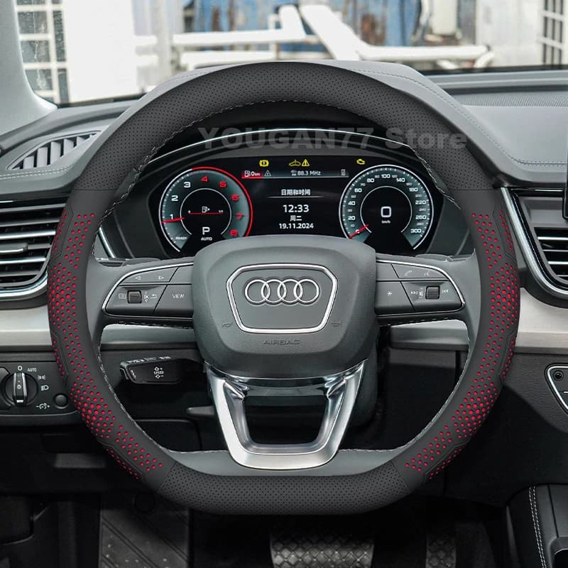 Leather Car Steering Wheel Cover For Audi Q5L Q5 2025 2018-2024 Covers For Covers Auto Steering Wheel Audi Q5L Accessories