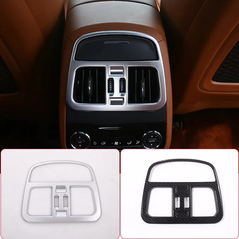 For Maserati Levante 2016-2023 ABS Chrome/Carbon Fiber Rear Air Conditioning Outlet Vent Frame Cover Trim Accessories