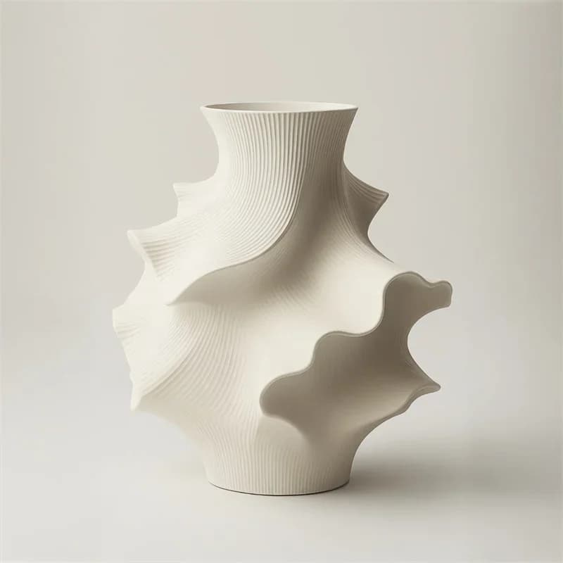 16cm Nordic Light Luxury Vegetarian Fired High-end Ceramic Simulation Flower Vase Home Living Room Flower Water Maintenance
