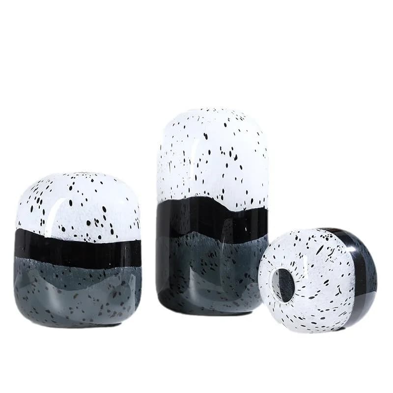 CX modern black and white point gradual change color glass vase home desktop design model room soft