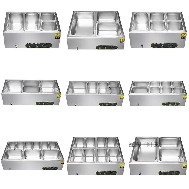Commercial fast food insulation table heating temperature control stainless steel soup pool table
