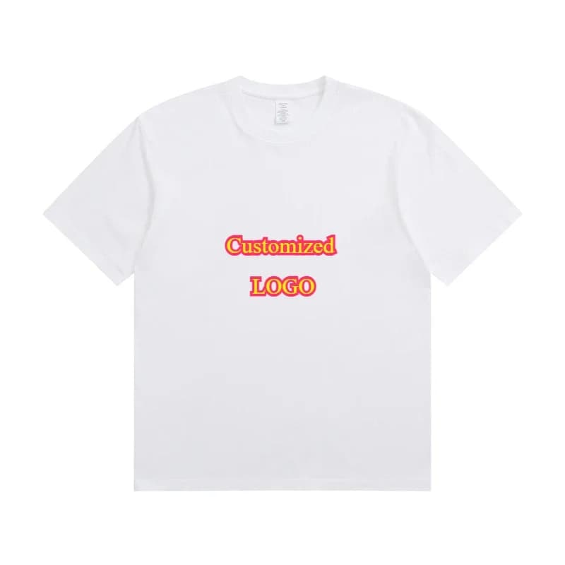 Customized Logo Printed 100% Cotton T-shirt Men's 230g Solid Color Round Neck Short Sleeve Casual Combed Women's T-shirt