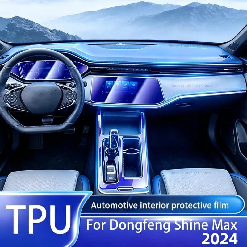 Transparent TPU Protective Film Anti-scratch For Dongfeng Shine Max 2024 Car Interior Center Console Dashboard Navigation PPF