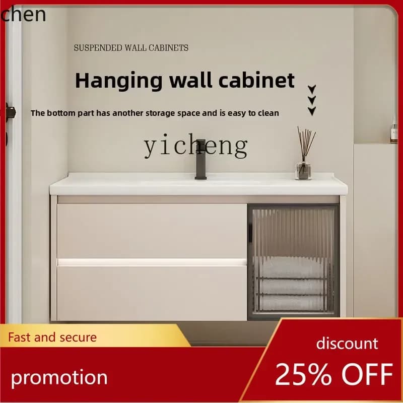 HT Bathroom Ceramic Washbasin Cabinet Space Aluminum Washstand