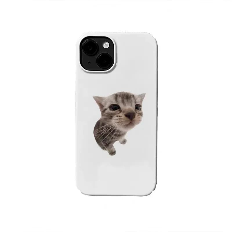 Ins Korean Cute and Funny Cat Phone Case for IPHONE 17 Air 16E 15 PROMAX 14 Plus 13 12 MINI 11 PRO 16Plus XR Acrylic Phone Cover
