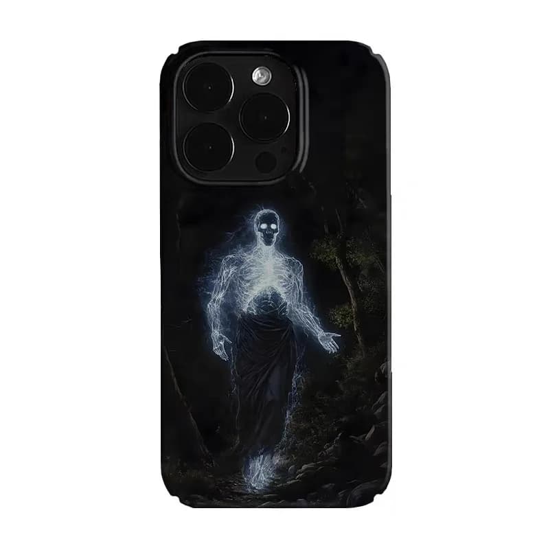 Ins Korean Black Electric Shock Skull Art Case for IPhone 16 15 14 13 Pro Max 12 Mini 11 Pro 16 Plus Shockproof Ultra Thin Cover