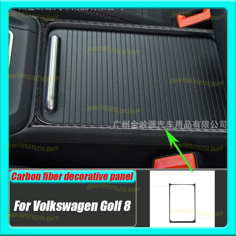 Carbon Fiber Water Cup Decorative Frame, for Volkswagen Golf 8 Decorative Stickers, Car Interior Modification Accessories