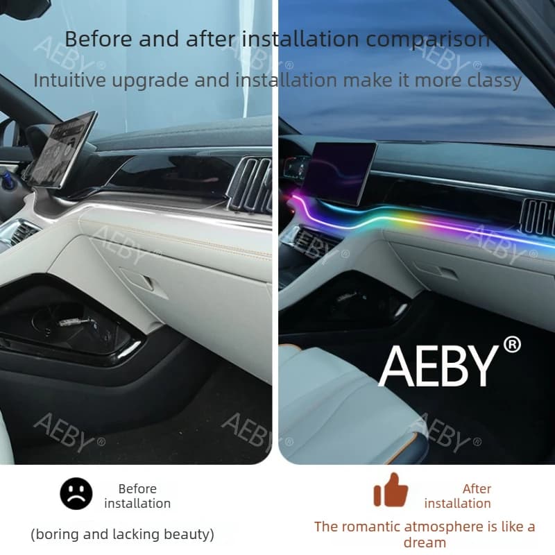 For BYD Seal U DM-i 2020-2025 64 Color LED Ambient Light,decorate,Car Center Console Ambient Lighting,64 RGB Colors,USB lossless