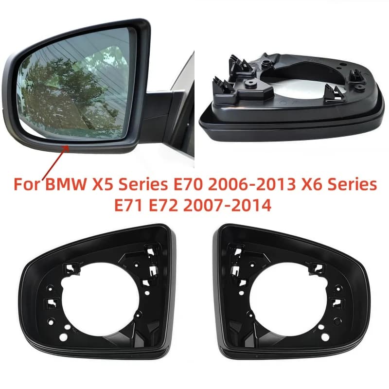 For BMW X5 Series E70 2006-2013 X6 Series E71 E72 2007-2014 Door Edge Mirror Frame 51167180737 Auto Rearview Mirror Frame