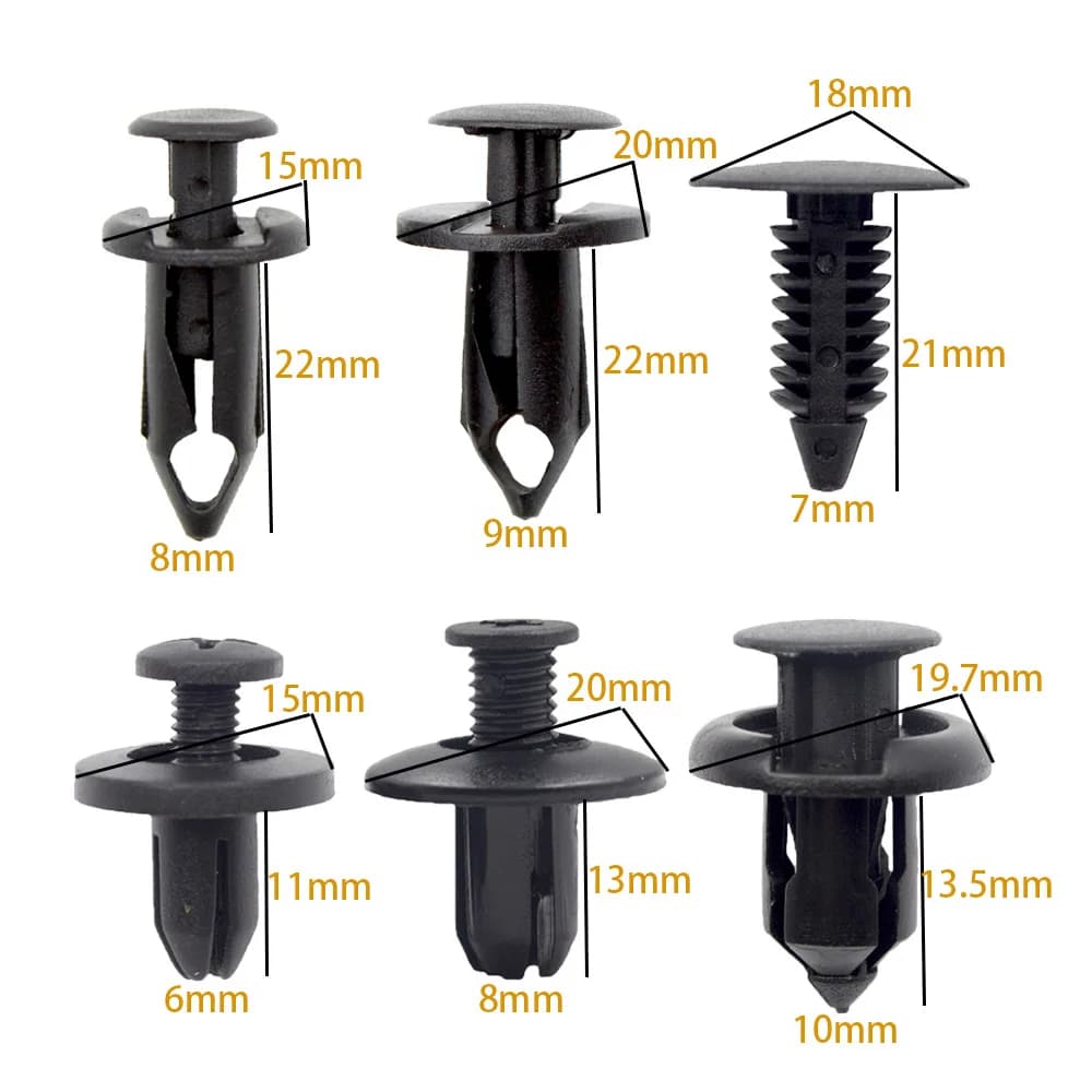 Car Body Bumper Fender Door Panel Trim Rivet 5mm 6mm 7mm 8mm 9mm 10mm Hole Car Retainer Plastic Clips Fastener