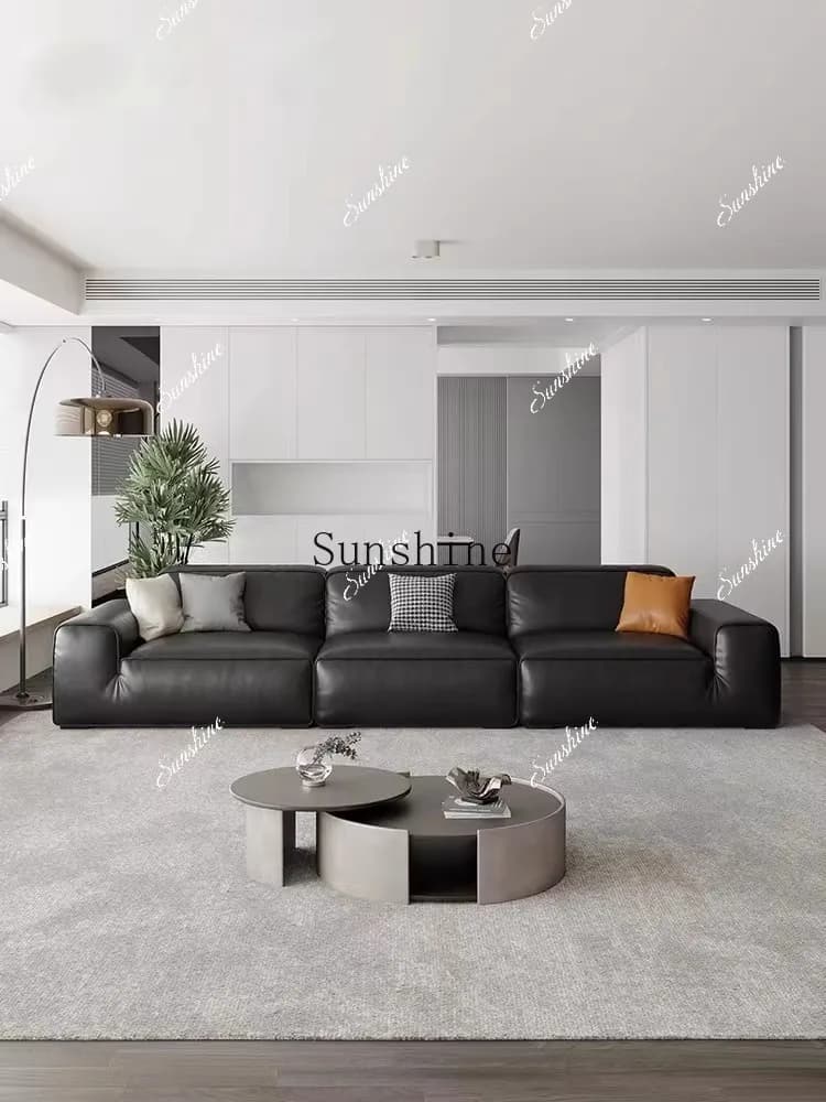 Living room small apartment Italian minimalist modern household light luxury, straight sofaP