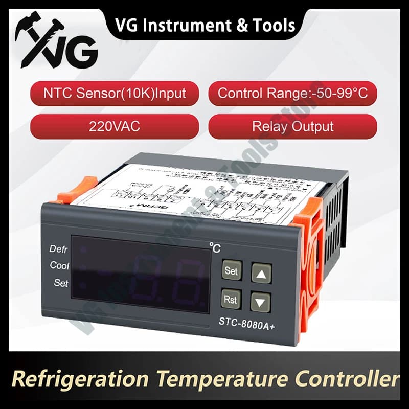 STC-8080A Refrigeration Temperature Controller Digital Thermostat Is Used in Freezers, Refrigeration, Defrost and Refrigerators