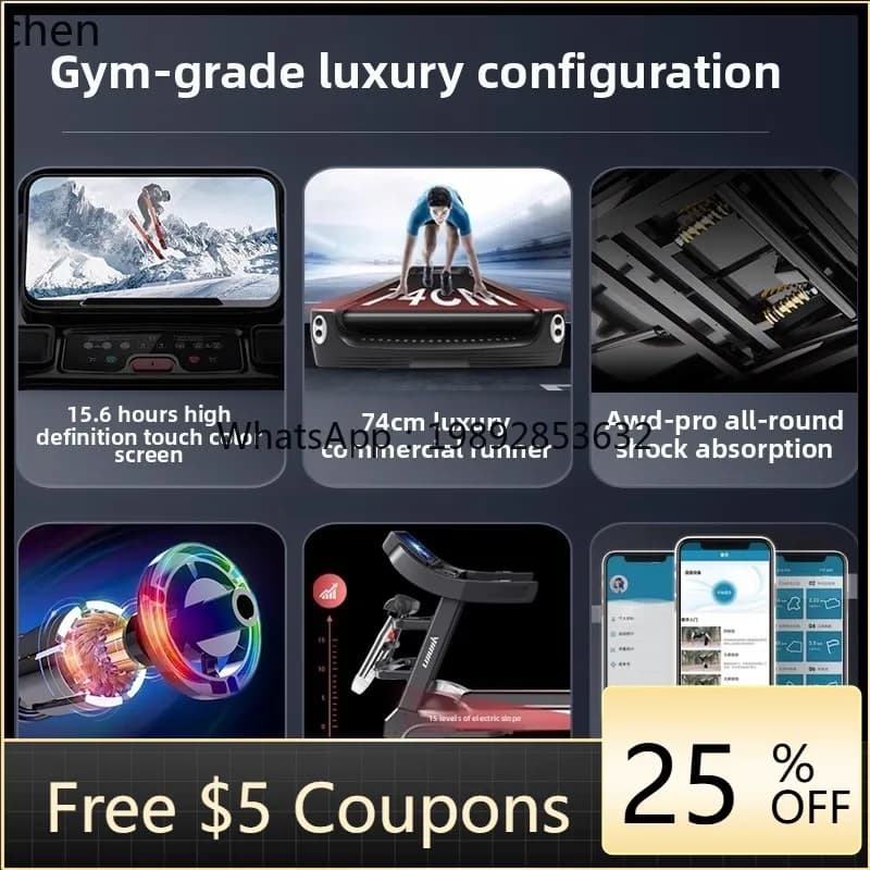 BB  Treadmill Commercial Foldable Silent Sports Home Treadmill Adult Office