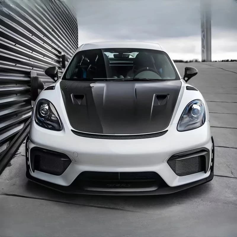 for the 718 GT4RS Modified with Plastic Material Body Kit Including Front Bumper Rear Lip and Rear Wing Suitable