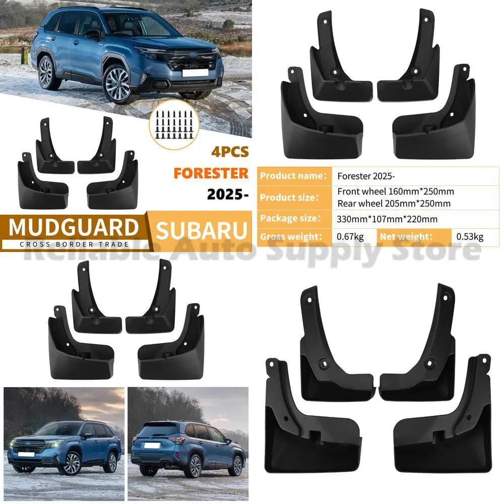 For Subaru Forester 2025 Car Mud Guards Rubber Fender Flares Auto Accessories Premium Quality Durable Protection Stylish Design