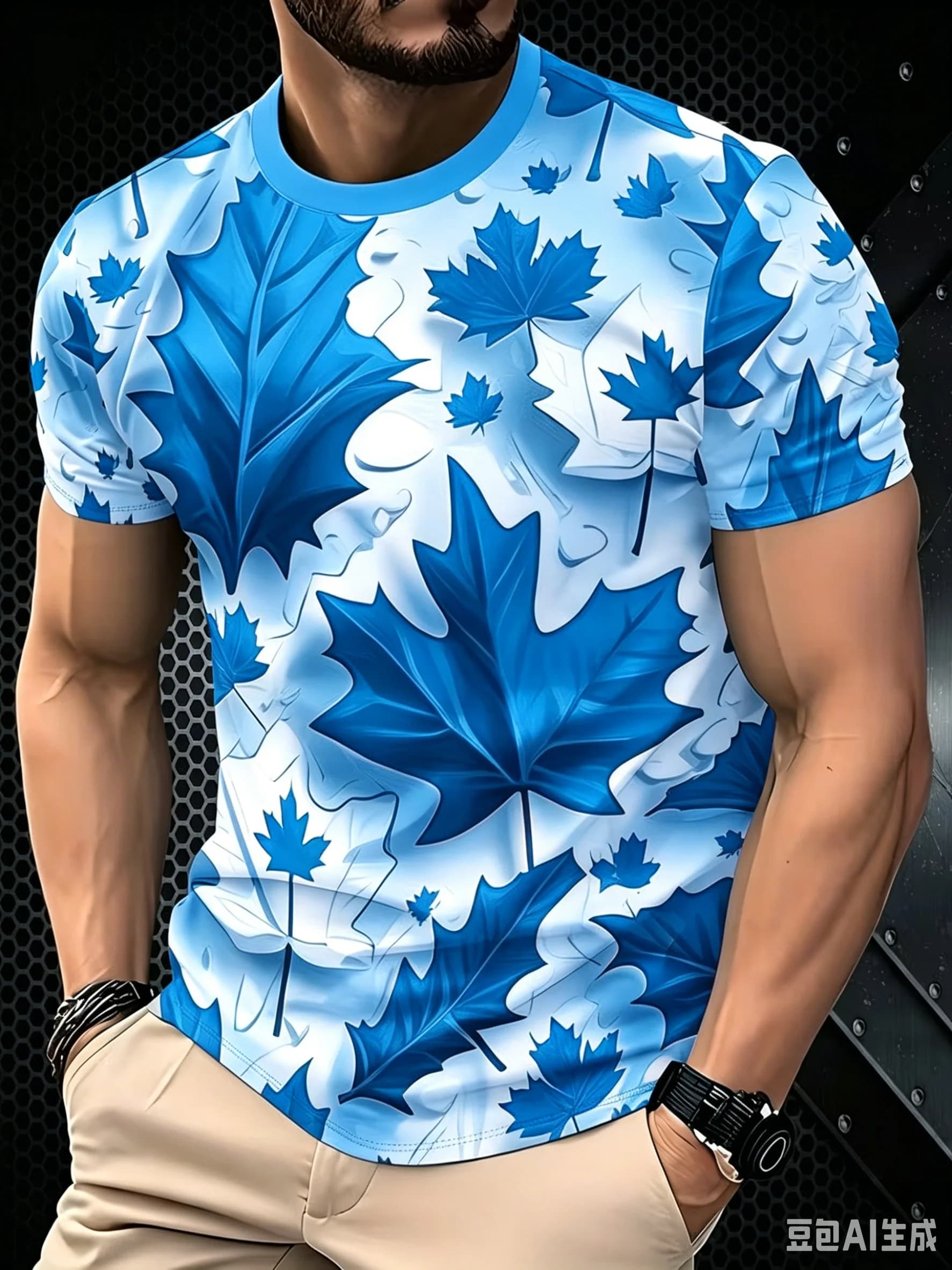 Canadian Maple Leaf Flag T-shirt 3D Printed Men's T-shirt Top Fashion Street Round Neck Short Sleeve Casual Sports Men Clothing