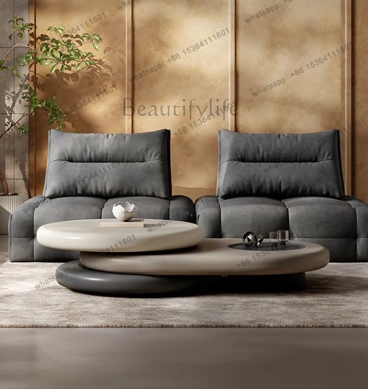 LD Italian minimalist designer high-end rotating coffee table special-shaped rectangular coffee table