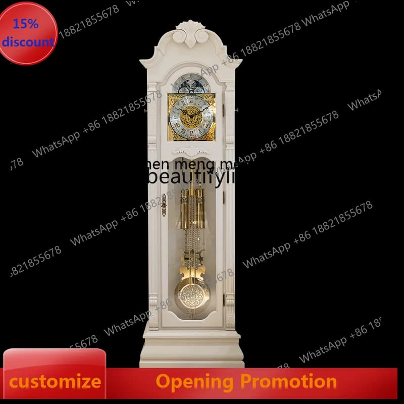 ss7486 Helmler French floor living room European-style villa retro desk clock vertical clock white pendulum clock
