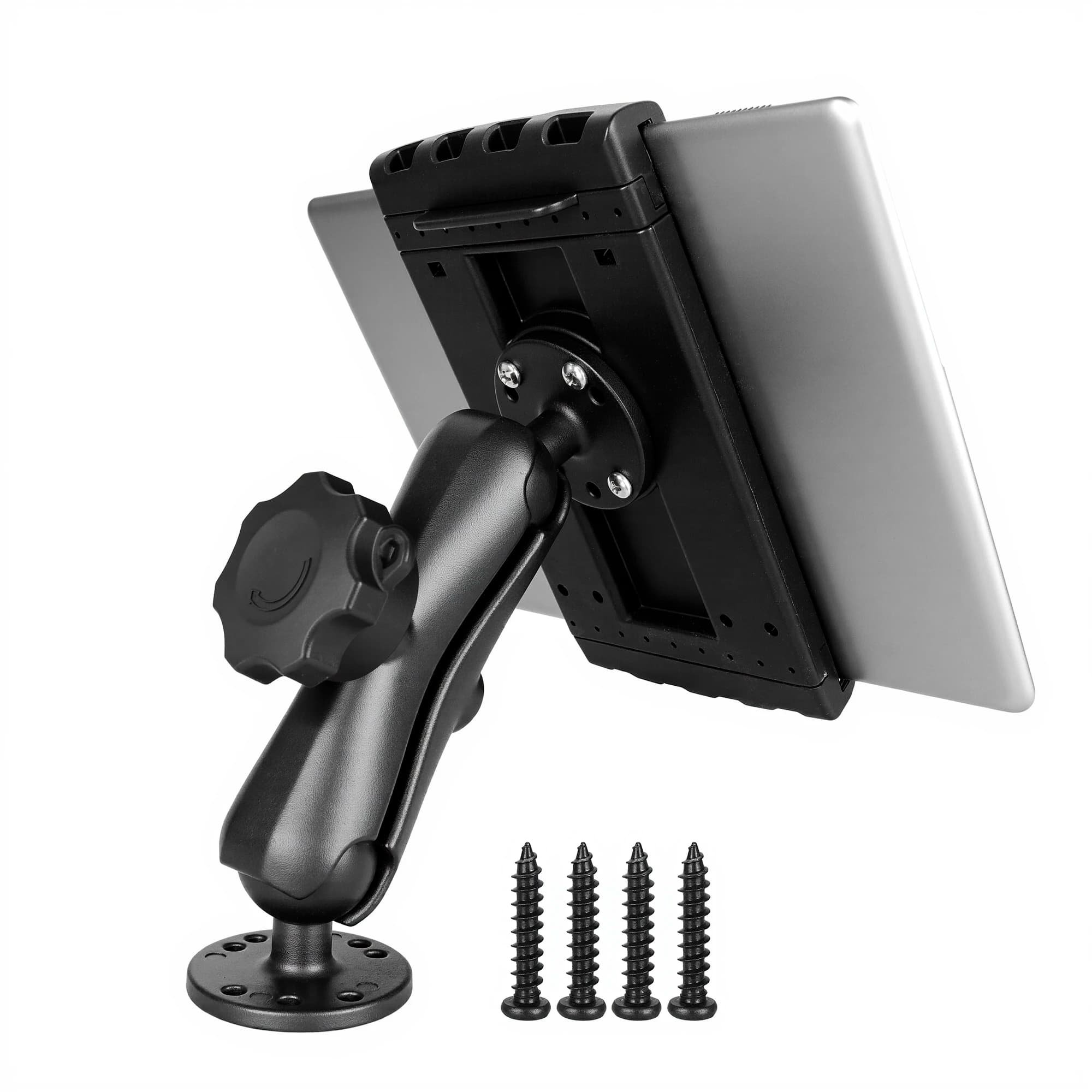 VINmounts Anti-Theft Aluminum Heavy-Duty Tablet Mount,Drill Base,fits 7.5–12.9" Tablets/iPad, for Truck Car Boat Commercial Use