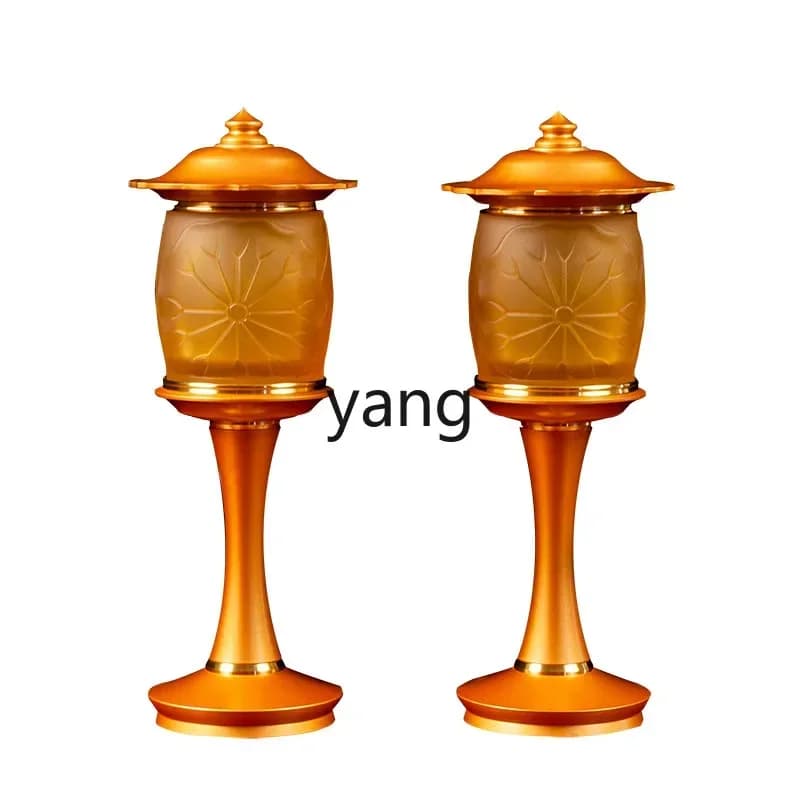 LH1  pure copper Buddha front household, colorful color-changing lotus ornament