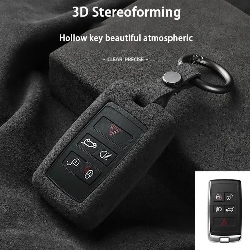 Suede Car Key Case Cover Keychain Accessories For Land Rover Range Rover Velar Evoque Discovery 5 Defender
