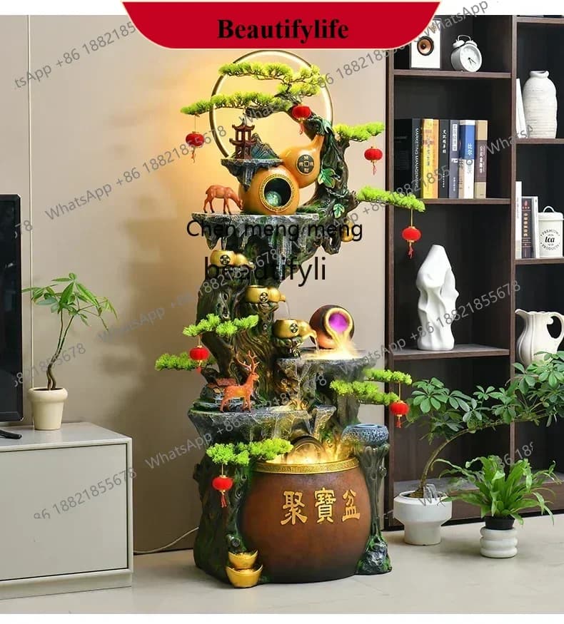 D178   Gourd flowing water ornament circulating water to attract wealth living room decoration landscaping rockery porch housewa