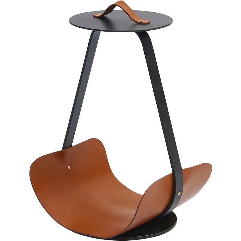 Saddle leather edge few hands carrying book shelf design sense round corner few