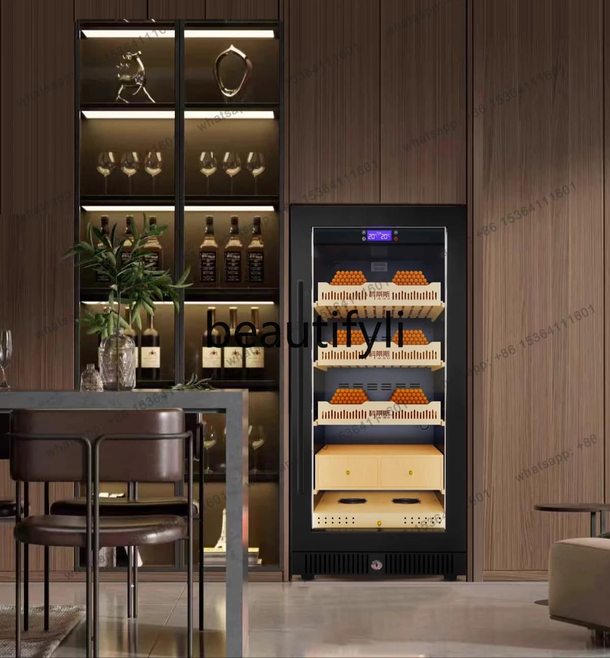 Seamless fully embedded, four-season constant temperature and humidity compressor air-cooled household commercial door