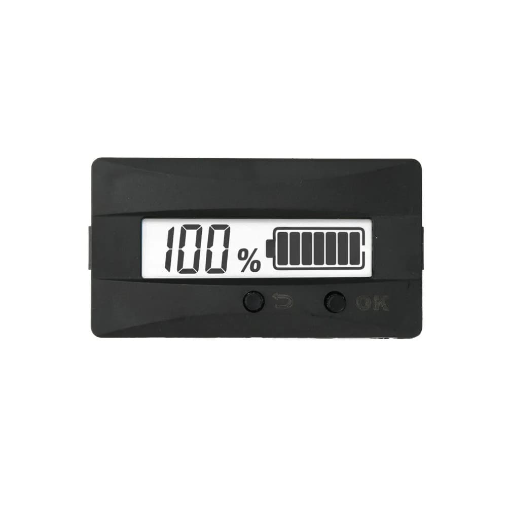 Battery Voltage Capacity Indicator LCD Display DC9-120V LiFePO4 Ternary Lithium Battery Level Monitor Waterproof Panel Meter