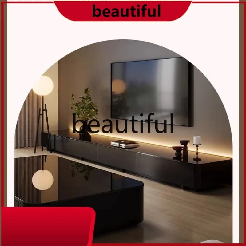 TV, coffee table floor-to-ceiling solid wood TV, furniture set TV cabinet coffee table combination cabinet  H