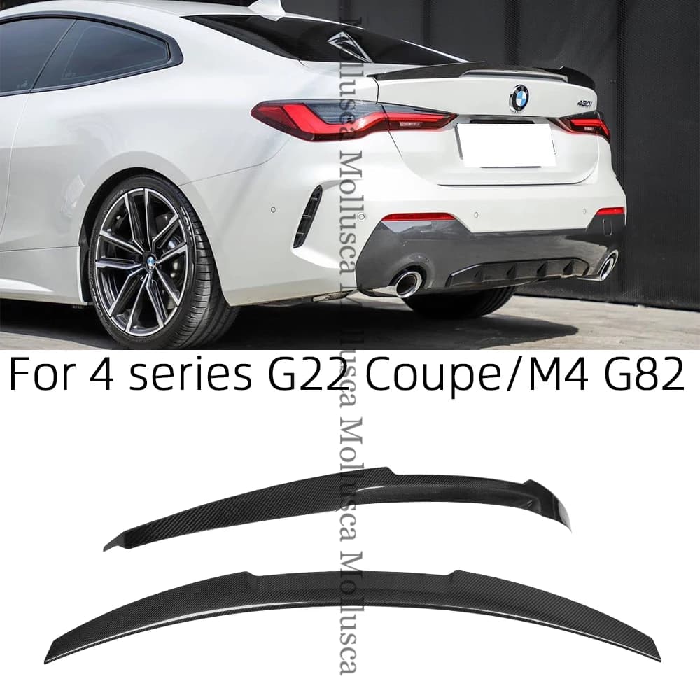 For BMW 4 Series G22 Coupe & M4 G82 M4 Style Carbon Fiber Rear Spoiler Trunk Wing 2020-2026