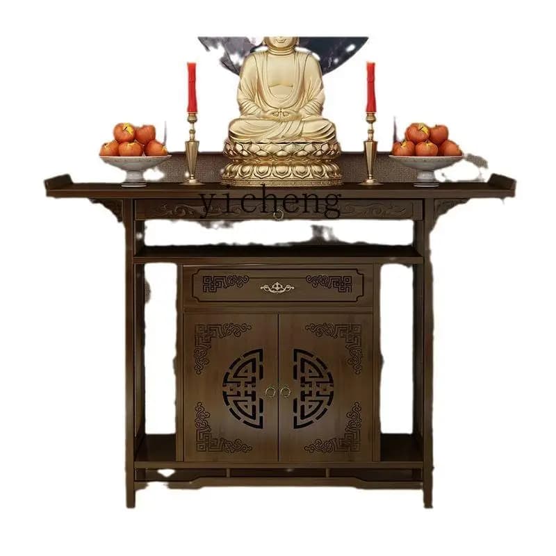 GZ  solid wood Guanyin God of Wealth offering table New Chinese incense case porch offering table Shentai household