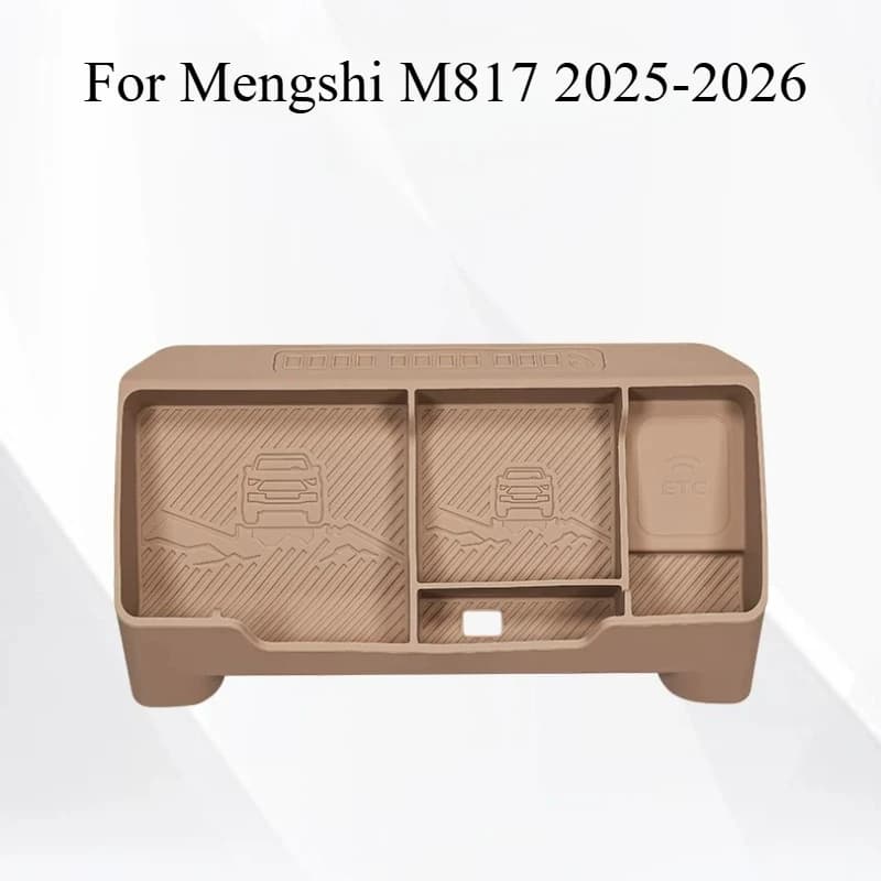 For Mengshi M817 2025-2026 Behind-Screen Silicone Storage Box – Center Console Dashboard Organizer Tray, Hidden Holder