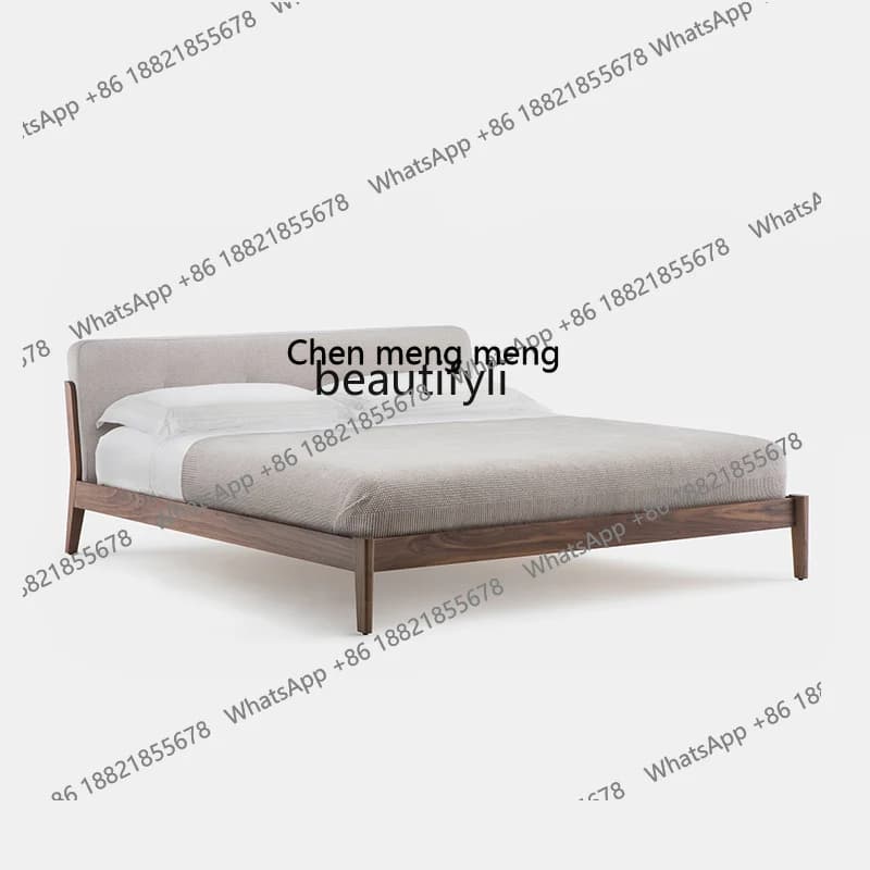 Oak Solid Wood Double Bed Master Bedroom Large and Small Apartment Type Nordic Simple Silent Wind 1.5M1.8 M Bed