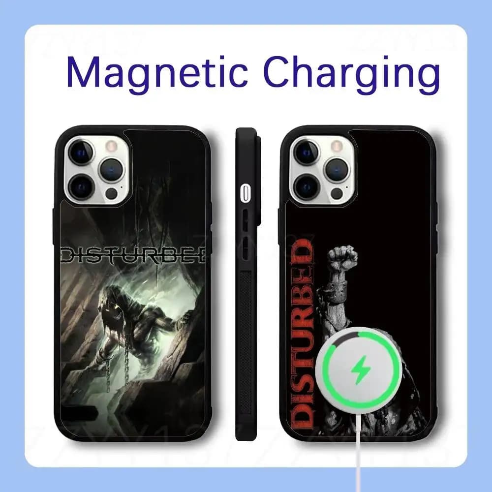D-Disturbed The Sickness Phone Case For iPhone 18,17,16,15,14,13,12,Pro,Max,Plus Magnetic Wireless Charge Cover