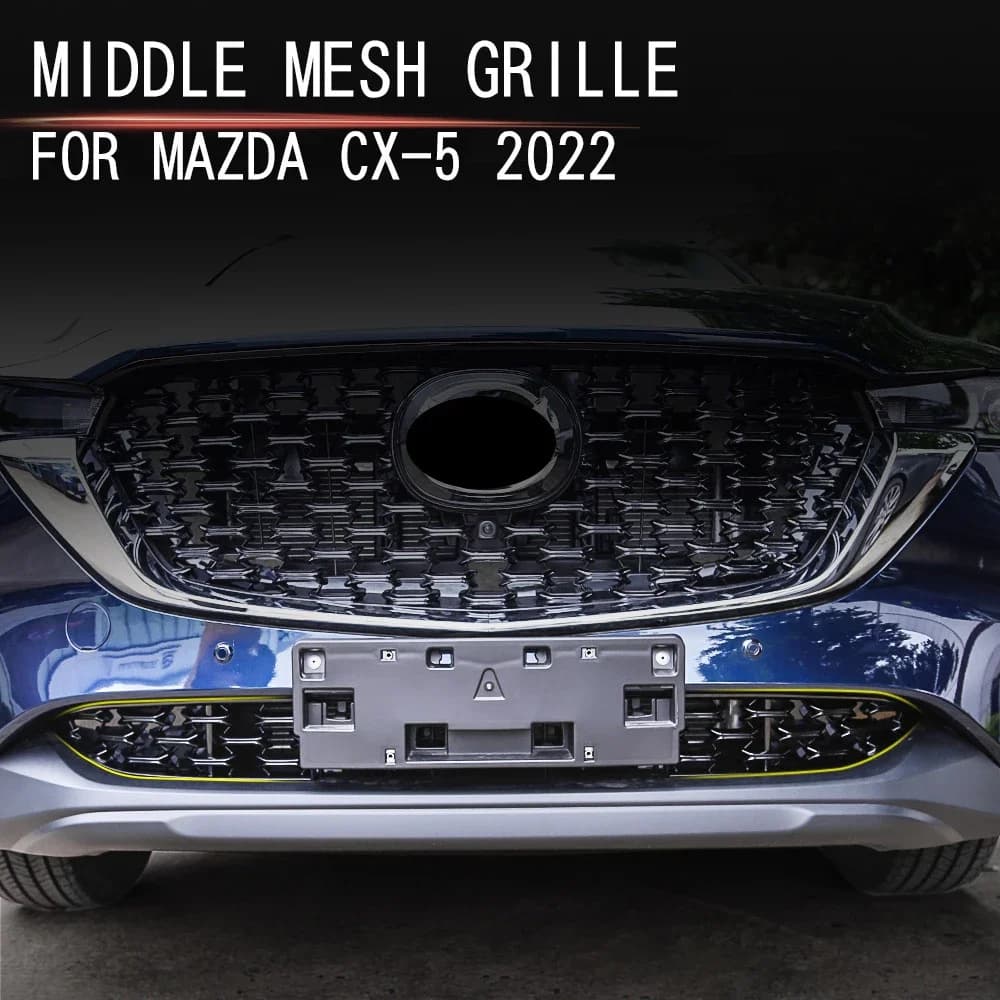 For Mazda CX5 CX-5 Car Center Grille Trim Accessories Center Grille Exterior Decoration Stickers Racing Grills 2022 2023 2024