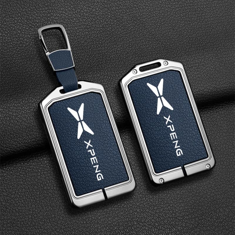 Car Accessories NFC Card Key Zinc Alloy Leather Key Cover Case Holder Chain For Xiaopeng P7 G6 P5 G3I G9 Key Protector Shell