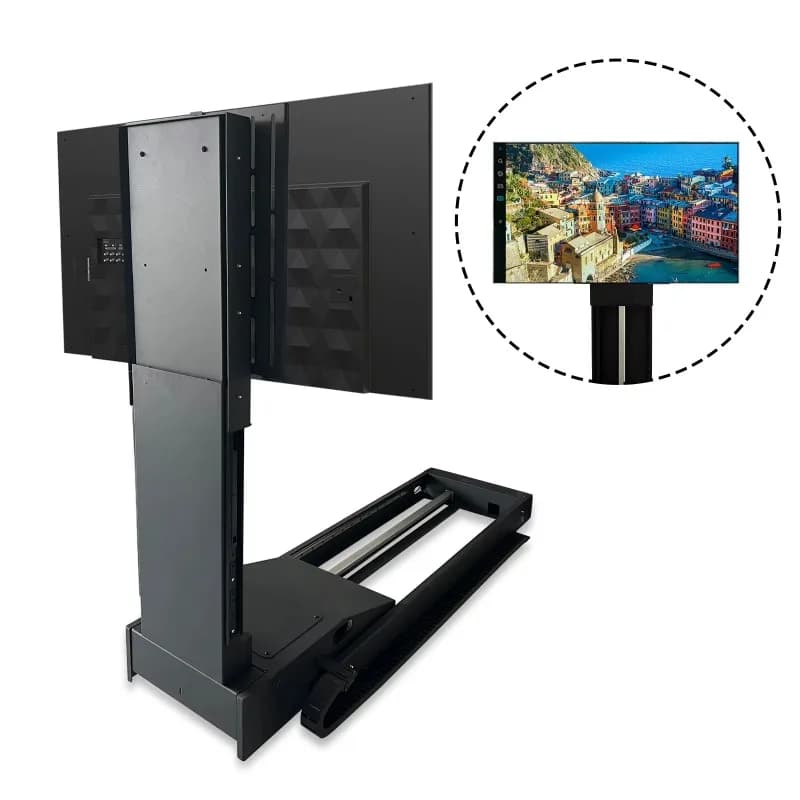 Modern electric ceiling TV lift Electric flip automatic telescopic arm Remote control steel structure 50kg load-bearing