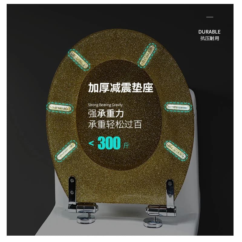 Toilet Cover Household Universal Thickened Toilet Cover Pumping Old-fashioned Toilet Seat Resin Slow Drop Fixing Screw