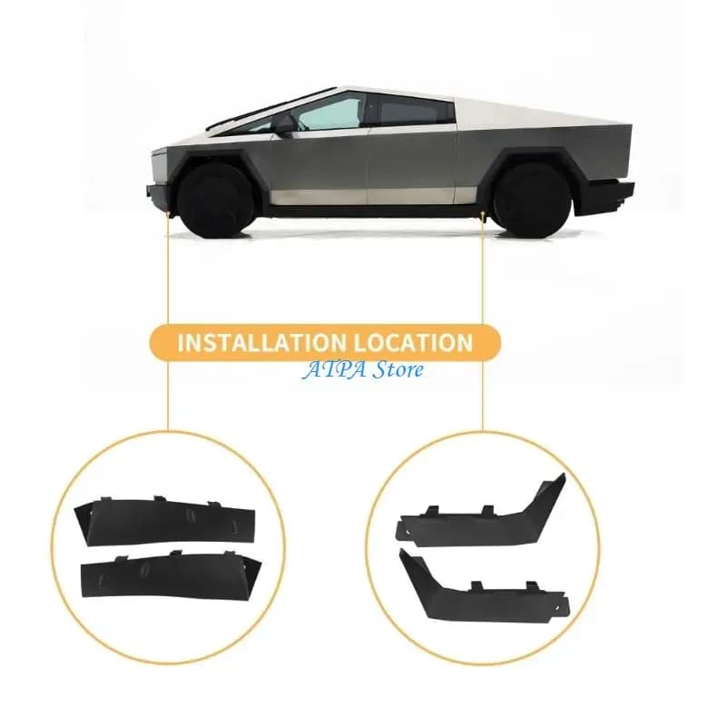 U13C Door Lower Body Mud Guard Set for 2024 Pickup with 4 Pieces Trim