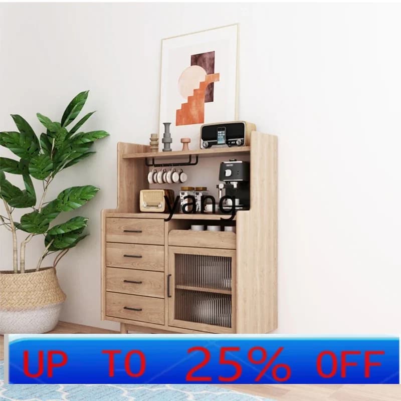 LH  Solid Wood Sideboard Integrated Wall High Cabinet Simple Home Kitchen Storage Living Room Storage Rack