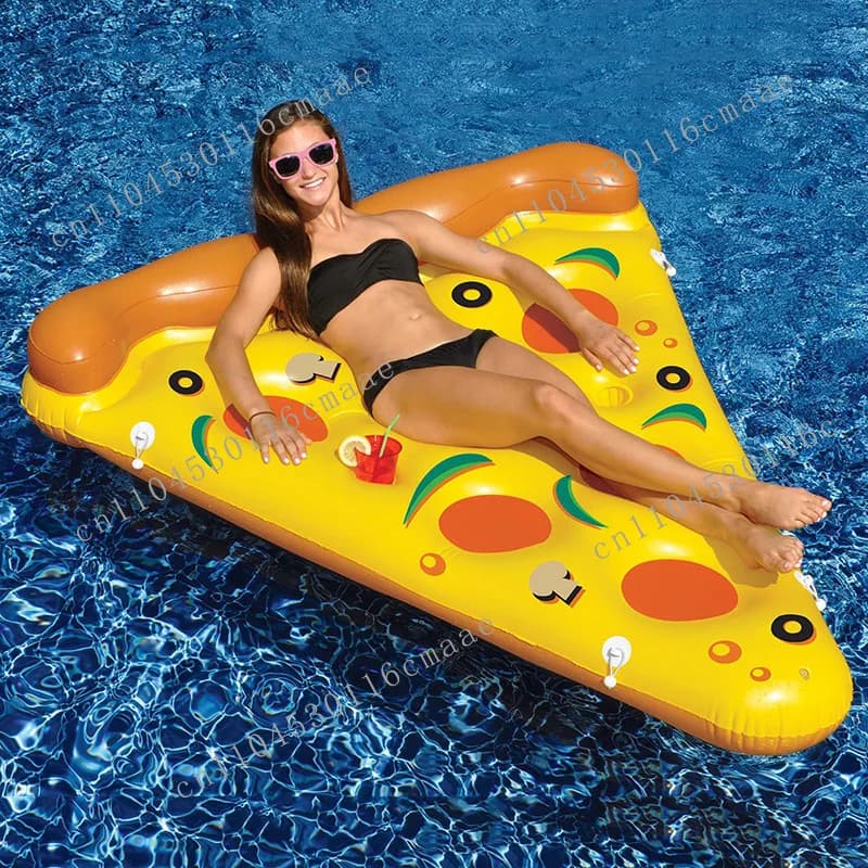 PVC Water Inflatable Pizza Floating Bed Adult Air Cushion Bed Inflatable Pizza Recliner