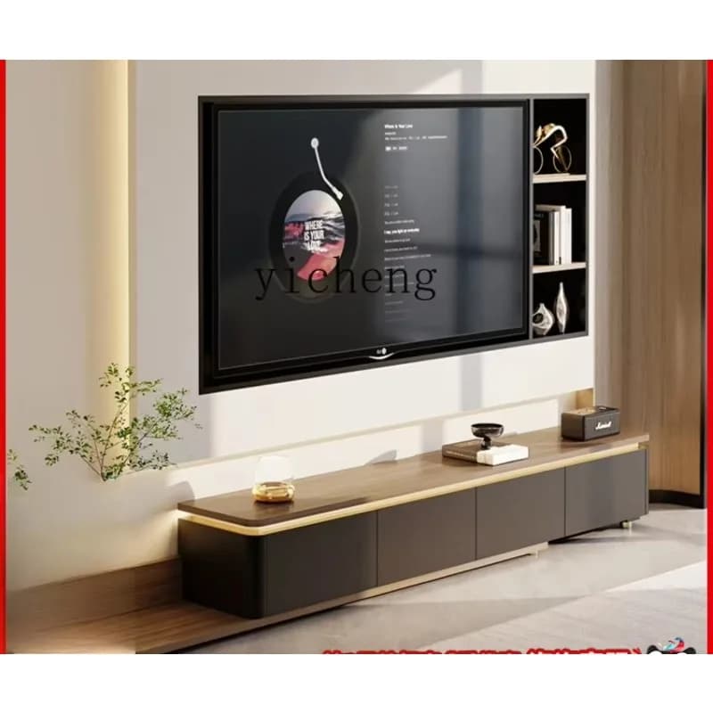 X5-18   minimalist floor-to-ceiling TV cabinet living room home retractable storage locker coffee table combination