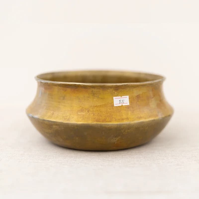 19.5 CM 1.00 KG Tone A3 Nepalese Handmade Spiritual Root Antique Old Bowl