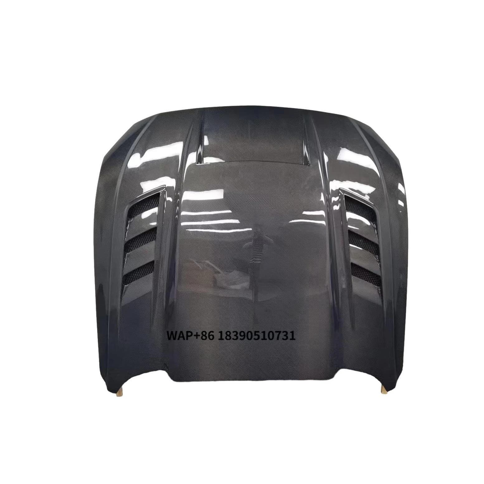TF Style Carbon Fiber Fibre Front Bonnet Engine Hood for Mustang S550.2 EcoBoost Mach1 GT 2018 2019 2020 2021 2022 2023