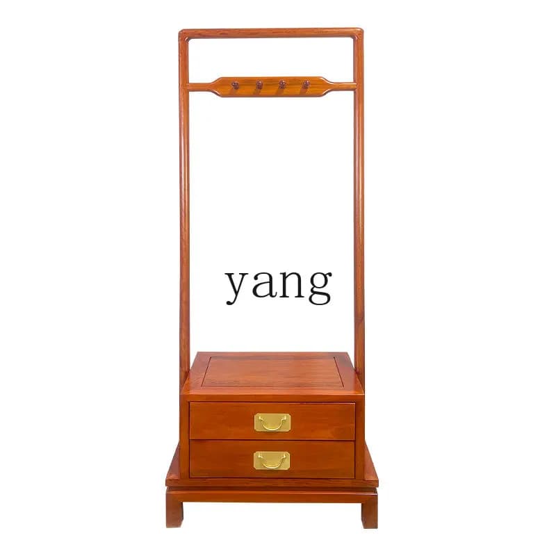 LTT new Chinese coat rack floor-to-ceiling household entrance solid wood clothing bag rack