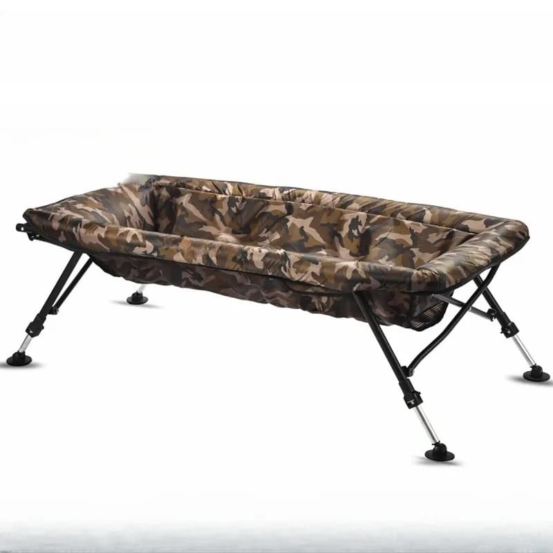 Fishing bed Oxford cloth 126cm long adjustable legs folding camouflage carp fishing equipment cradle wear resistant